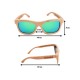 Polarized Wood Sunglasses - Green Lion