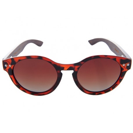 Polarized Wood Sunglasses - Red Turtle
