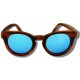 Polarized Wooden Sunglasses - Blue Cheetah