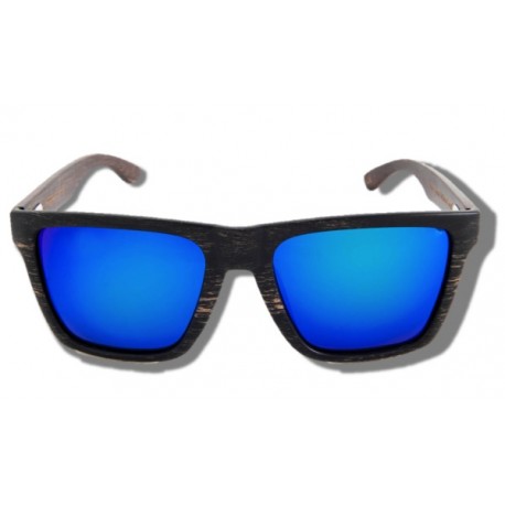 Polarized Wood Sunglasses - Blue Mamba