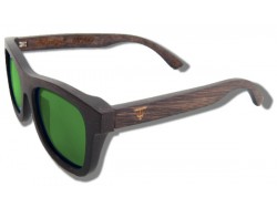 Polarized Wood Sunglasses - Green Grizzly