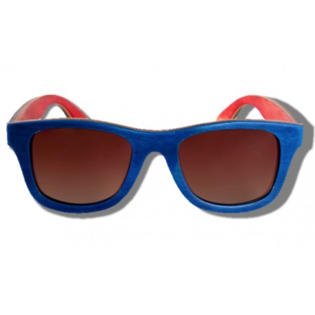 Gafas de Sol de Madera - Blue Chameleon