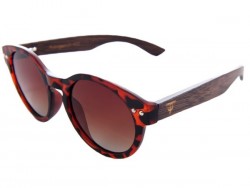 Polarized Wood Sunglasses - Red Turtle