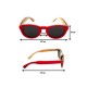 Polarized Wooden Sunglasses - Red Dragonfly 