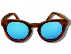 Polarized Wooden Sunglasses - Blue Cheetah