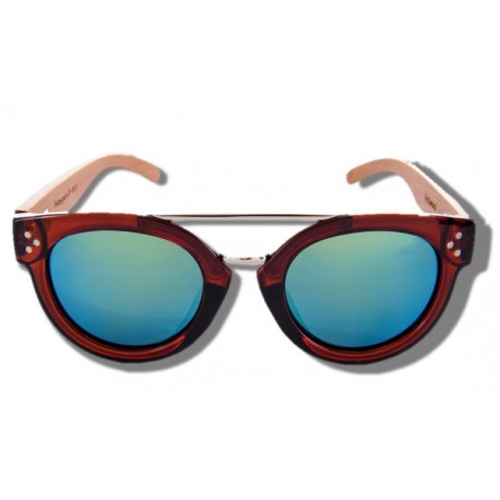 Polarized Wood Sunglasses - Blue Stingray