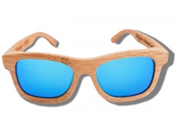 Polarized Wood Sunglasses - Blue Lion