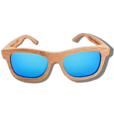Polarized Wood Sunglasses - Blue Lion