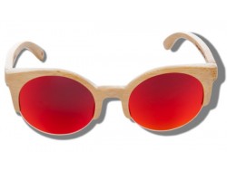 Polarized Wood Sunglasses - Orange Lynx