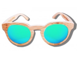 Polarized Wood Sunglasses - Blue Tiger