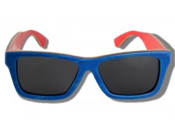 Gafas de Sol de Madera - Blue Arrow Frog