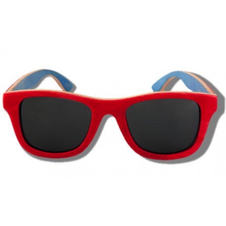 Polarized Wood Sunglasses - Red Chameleon